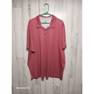 Adidas Golf Polo Men’s Shirt 2XL Light Pinkish/ Red & Blue